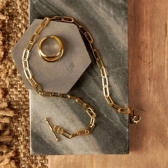 Set of Loren Stewart x Curateur Deux Open Band Ring and Double Wrap Bracelet - Picture 1 of 9